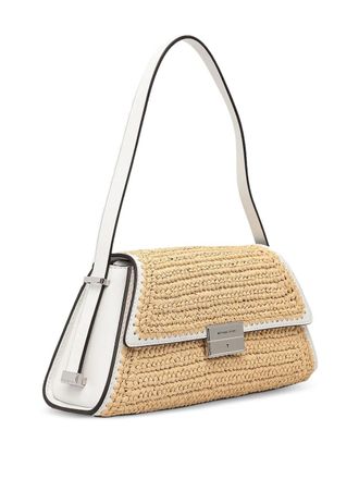 Michael Michael Kors woven shoulder bag - women - Straw/Polypropylene/Polyester/Linen/Flax - OS - Brown