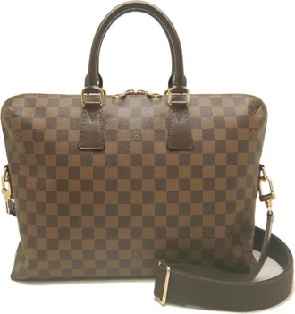 Louis Vuitton Damier Canvas Ebene Damier Canvas Briefcase Handbag Shoulder Bag (Pre-Owned)