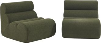 Sweeek Sof&aacute; modular en borreguito texturizado, 2 plazas, verde kaki