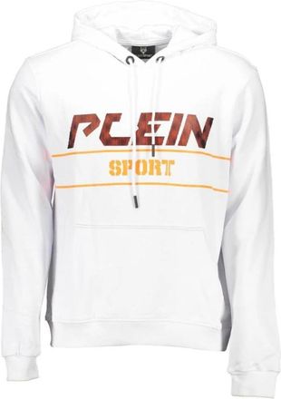 Plein Sport Truien Hoodie - Heren - Sportshirts - Wit - 2XL - Katoen - Fitness