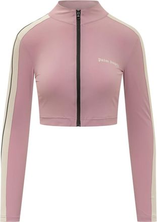 Palm Angels Pink Solid Mock Collar Jacket