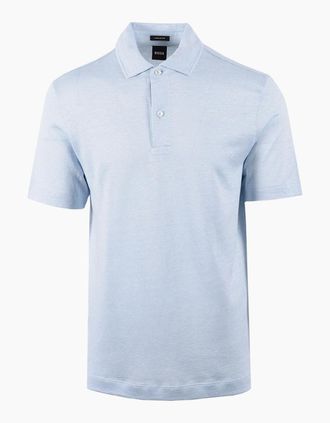 HUGO BOSS Mens Boss Orange BOSS H PRESS POLO LIGHT PASTEL BLUE - Size: 44