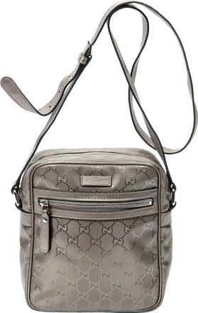 Gucci Metallic Rose Guccissima Imprint Coated Canvas Zip Crossbody (Authentic Pre-Loved)