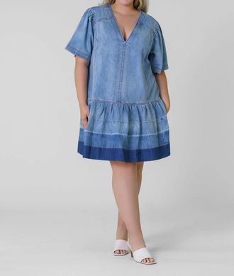 Tanya Taylor Athena Dress In Layered Denim