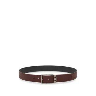 Ferragamo Accessoires, Heren, Bruin, 105 CM, Rode Leren Riem met Gesp