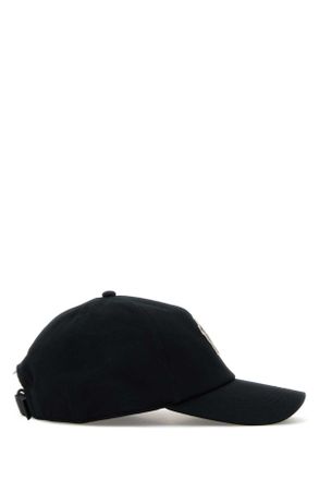 Moncler Mens Black Cotton Baseball Cap 999 Base Fabric: Cappelli Hat