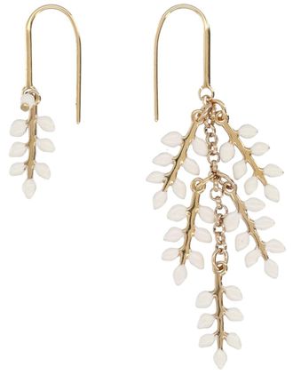 Isabel Marant Gold Asymmetrical Cascading Leaf Earrings Jewelry