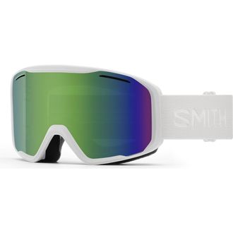 Smith Blazer Snow Goggles in White /Green Sol-X Mirror at Nordstrom
