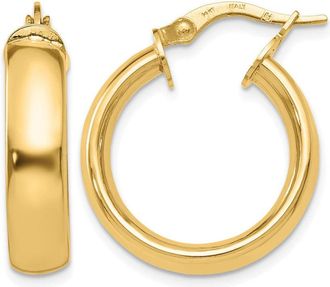 Diamond2Deal 14K Yellow Gold Round Hoop Earrings 20mm