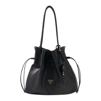 Guess Karima Drawstring Tote - female - Guess - Bucket Bags - Black - ONE SIZE - Bags