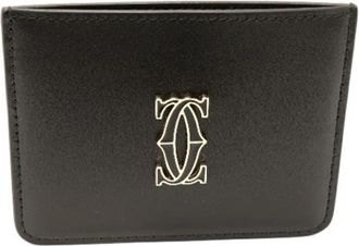 Cartier Tweedehands leren portemonnees - Heren - Vintage Accessoires - Zwart - ONE Size - Leer - Vintage