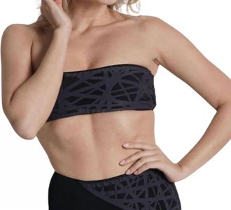 Sauipe Swimwear Lillian Strapless Bikini Top In Black/navy
