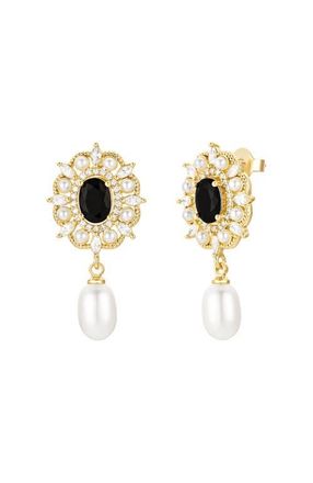 Untamed Petals Gilded Pearl Drop Earrings in Gold at Nordstrom