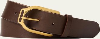 Ralph Lauren Purple Label Mens Stirrup-Buckle Leather Belt