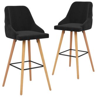 vidaXL Taburetes De Cocina 2 Unidades Terciopelo Negro Vidaxl
