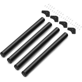 Emuca Emuca - Lote De 4 Patas Para Mesa, Di&aacute;metro 60mm, H 710mm, Acero, Pintado Negro