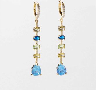 Native Gem Womens Multi Gemstone Drop Earrings In Azure