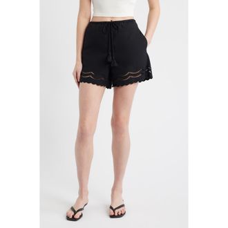 Rails Armanda Cotton Shorts in Black Embroidery at Nordstrom, Size Xx-Small