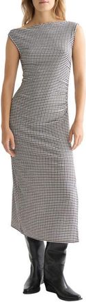 Scotch & Soda Asymmetric Neck Gingham Dress in Meteorite at Nordstrom, Size X-Large
