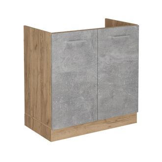 Vicco Armario Bajo Para Fregadero R-line, Hormig&oacute;n, 80 Cm Sin Encimera