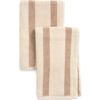 Nordstrom Rack 2-Pack Reversible Stripe Hand Towel in Tan Thread at Nordstrom Rack, Size 2 Piece Set (Hand Towels)