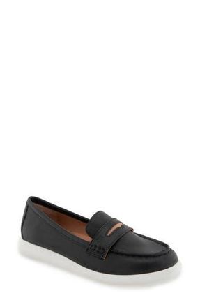 Gentle Souls Bailey Metallic Penny Loafer in Black Leather at Nordstrom Rack, Size 9.5