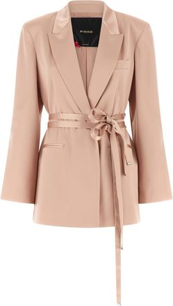 Pinko Pink Solid Peaked Lapel Blazer
