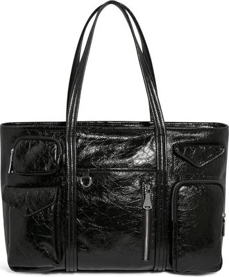 Aim&eacute;e Renegade Large Patent Leather Laptop Tote in Black Crinkle at Nordstrom