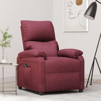 vidaXL Sill&oacute;n Reclinable El&eacute;ctrico Tela Rojo Tinto Vidaxl