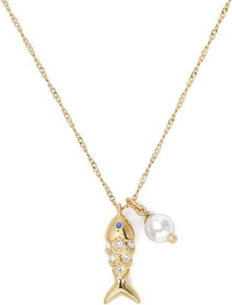 Kate Spade New York summer daze fish pendant necklace in Clear Multi at Nordstrom