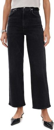 A Gold E Agolde Womens Ren High-Rise Wide Leg Jeans, Hush