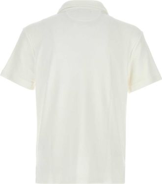 Polo Ralph Lauren Mens Terry Fabric Polo Shirt White Cotton Polyester