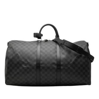 Louis Vuitton Pre-owned Keepall Bandouliere 55 - Heren - Vintage Weekendtas - Zwart - ONE Size - Leer - Vintage