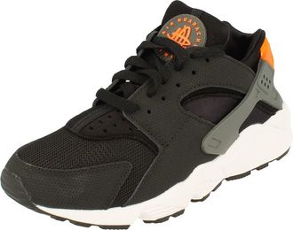 Nike Air Huarache Mens Running Trainers DX2659 Sneakers Shoes (UK 5.5 US 6 EU 38.5, Black Iron Grey Safety Orange 001)