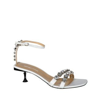 Sergio Rossi Leather Crystal Sandals