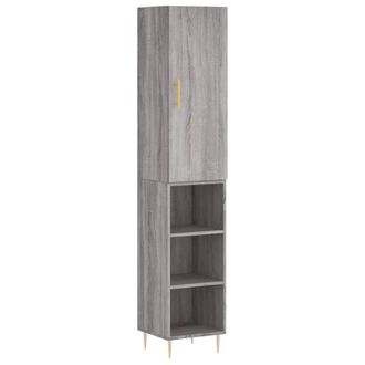 Berkfield Home Highboard Grey Sonoma 34.5x34x180 cm Engineered Wood