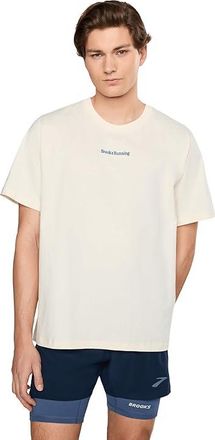Brooks Movement Heavyweight T-Shirts Mens Clothing Ivory : 2XL, Cotton