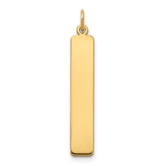 Diamond2Deal 14k Gold Large Blank Bar Charm Pendant