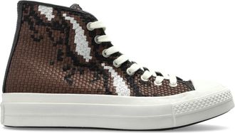 Converse Schoenen, Heren, Bruin, 46 EU, Leer, Chuck Taylor All Star First String High Woven Leather