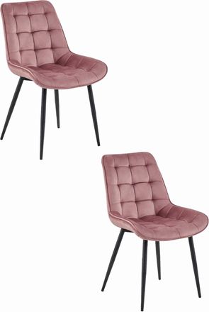 OEM Silla Bera - Terciopelo Rosa Oscuro / Patas Negras X 2
