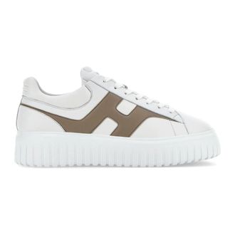 Hogan Sneakers, male, White, 10 UK, Striped Beige Leather Trainers