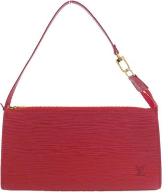 Louis Vuitton Rouge Leather Pochette Pouch (Pre-Owned)