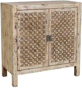 Wanderlust Deco C&oacute;moda De Madera Artesanal Gris 85x40x90h Cm