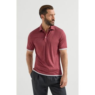 Brunello Cucinelli Jersey polo shirt in Coral at Nordstrom, Size Xxx-Large Eu