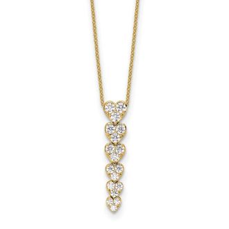 Diamond2Deal 14k Gold 1 Ct Lab Grown Diamond Heart Pendant Necklace 18 Clarity VS, Color D-E