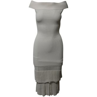 Roland Mouret Roland Mouret Amery Off-The-Shoulder Sheath Dress in White Viscose