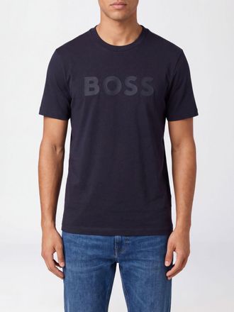 HUGO BOSS Crew-Neck Cotton T-Shirt with Tone-on-Tone Logo