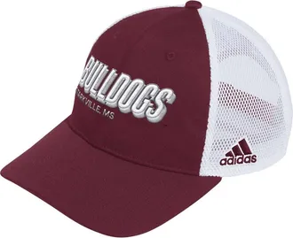 adidas Mens adidas Maroon Mississippi State Bulldogs Mascot Block Letter Slouch Trucker Adjustable Hat at Nordstrom
