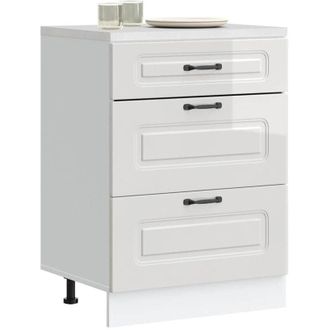 vidaXL Base da Cucina Kalmar Bianco Lucido in Legno Multistrato - Vidaxl