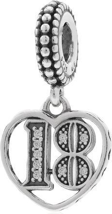 Pandora 18 Silver Dangle With Clear Cubic Zirconia